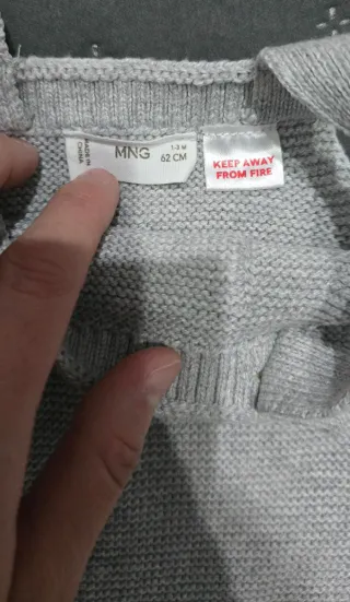 Peto bebé punto gris 1-3 meses