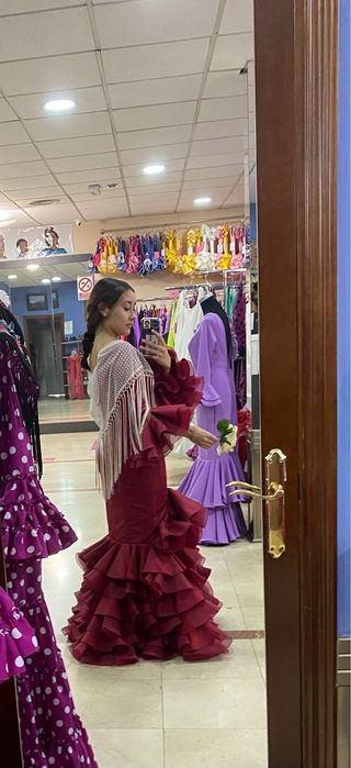 Vestido Flamenca burdeo
