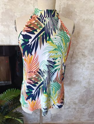 Top halter floral 2 colores