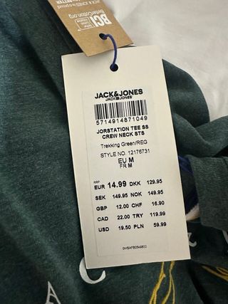 Camiseta Jack & Jones Hombre Gris/Verde