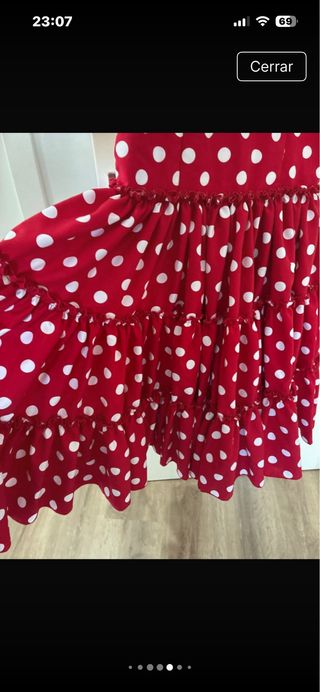 Traje de flamenca rojo lunares ligero no se arruga