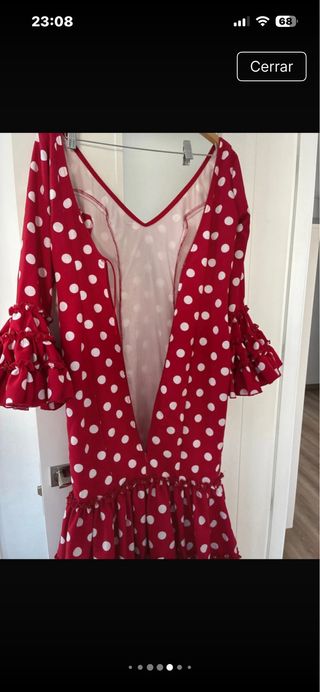 Traje de flamenca rojo lunares ligero no se arruga