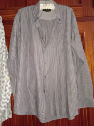 Lote 2 Camisas Hombre XL Gris/Blanco