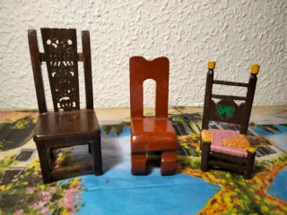 Miniaturas Sillas Madera Decoradas