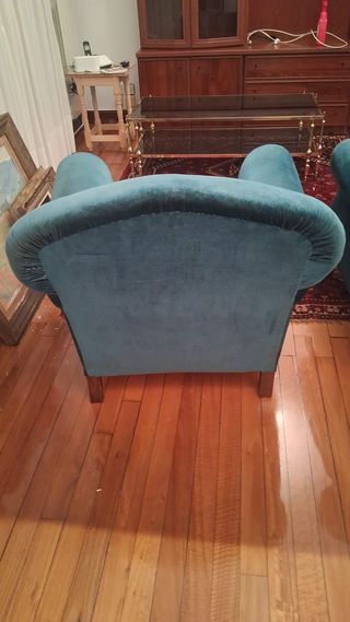 Sofá 2 plazas y sillones terciopelo