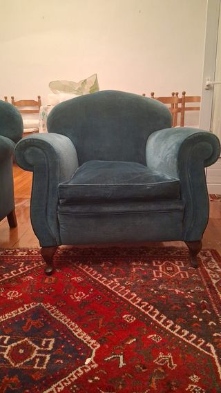 Sofá 2 plazas y sillones terciopelo
