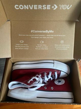 Converse plataforma rojas y blancas nuevas