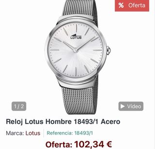 Reloj Lotus Plata Malla