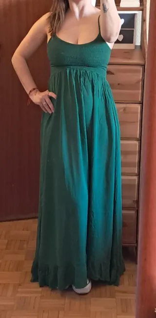 Vestido largo verde Isabel Mora