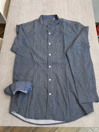 Camicia da uomo con collo alla coreana