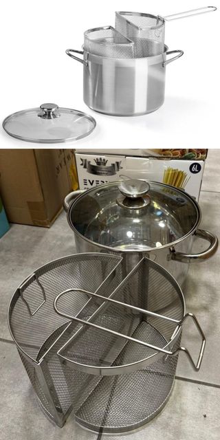 Spaghettiera 6L Acciaio Doppio Cestello 26 cm