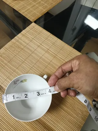 Juego 6 tazas y platos chocolate porcelana