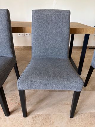 BERGMUND Silla, negro/Gunnared gris