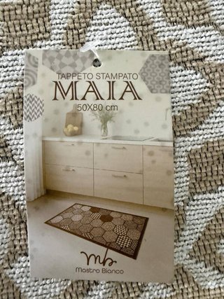 Tappeto arredo floreale marrone e blu