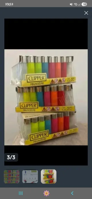 3 Scatole di Accendini Clipper Riutilizzabili (144 unità)