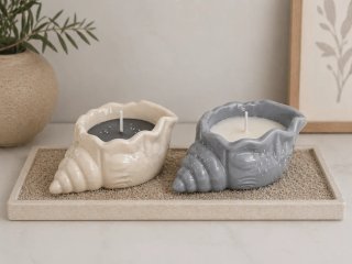 Pack dos velas decorativas - Conchas marinas