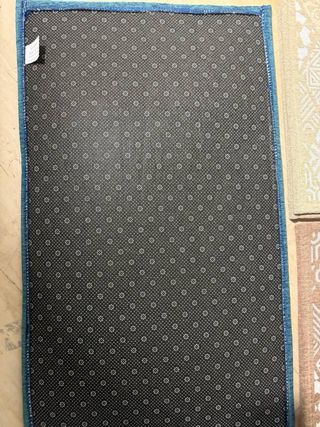 Tappeto esagonale beige e blu