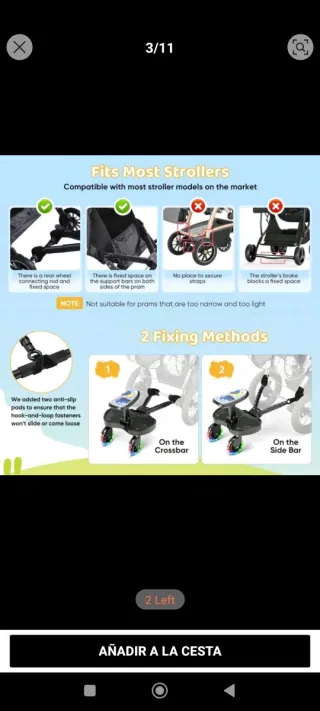 BUGGY BOARD LED, ASIENTO ADAPTADOR HERMANO MAYOR