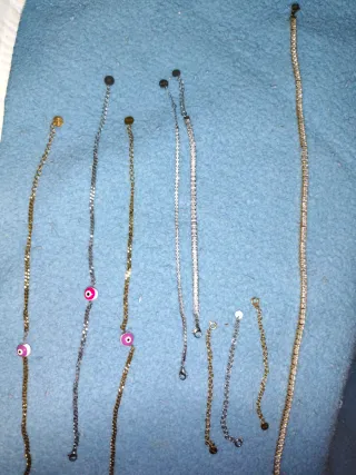 Tobilleras, pulseras, colgante, y extensores