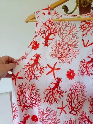 Vestido Verano Coral y Estrellas de Mar