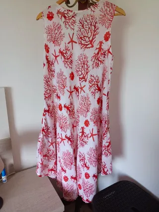 Vestido Verano Coral y Estrellas de Mar