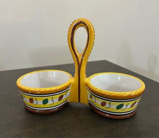 Set Olio Aceto Ceramica Vintage Decorato