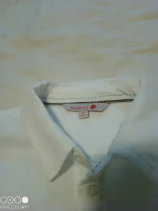 Camisa blanca de manga larga 140 centímetros