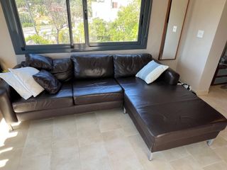 Sofá Chaise Longue Piel negro