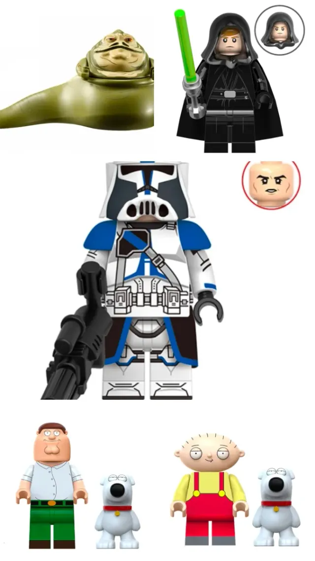 Conjunto di figure Lego Star Wars e Family Guy