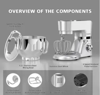 Amasadora Batidora POWWA 660W 7.5L