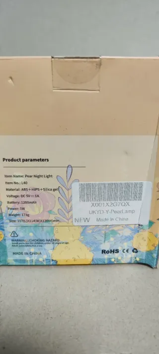 Lámpara infantil silicona pera