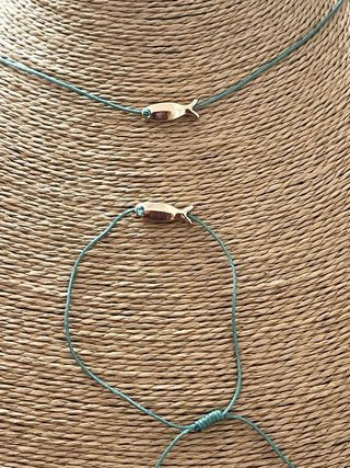 Conjunto collar y pulsera pez turquesa