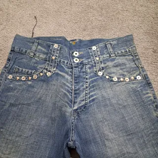 Y2K Baggy Jeans Donna Doppio Bottone Vintage 2000s