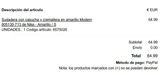 Chándal Nike con capucha y cremallera amarillo