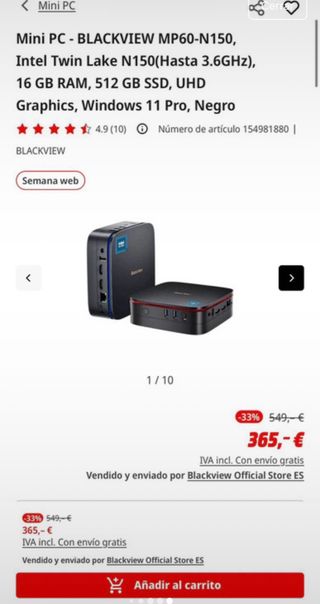 Mini PC Blackview MP60 Nuevo