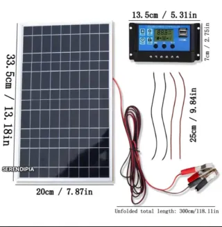 KIT SOLAR: PANEL SOLAR Y CONTROLADOR DE CARGA