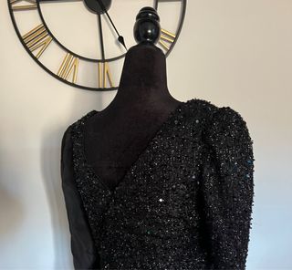 Vestido de fiesta negro lentejuelas