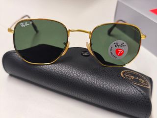 Occhiali da sole Ray-Ban oro lenti verdi