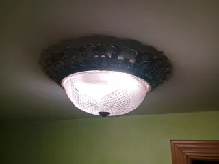 Plafón antiguo vintage dorado cristal