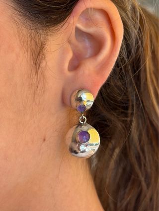 Pendientes plata con amatista