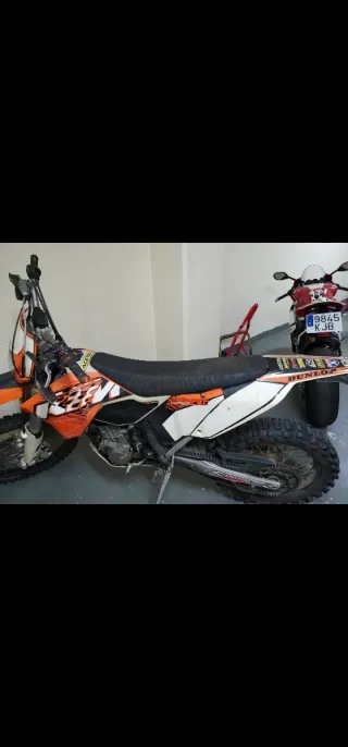 KTM 450 EXC Enduro Moto Naranja Blanca