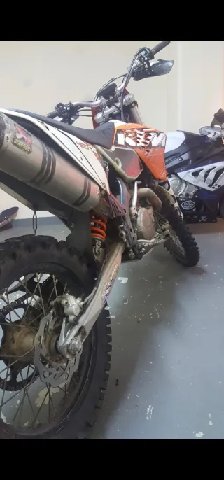 KTM 450 EXC Enduro Moto Naranja Blanca