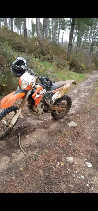 KTM 450 EXC Enduro Moto Naranja Blanca