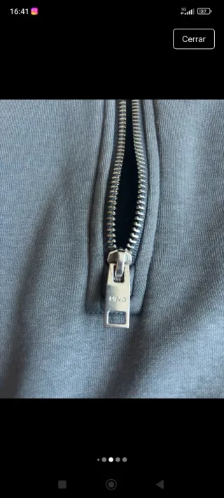 Sudadera Mango Media Cremallera Hombre Talla M