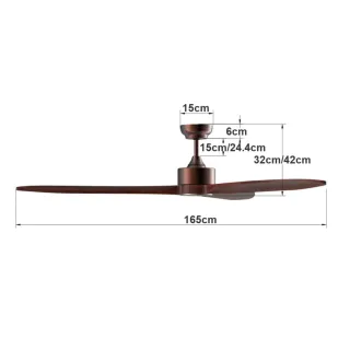 Ventilador de Techo REIGA 165cm Madera