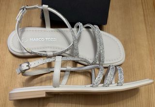 Sandalias Marco Tozzi Talla 40 Beige/Plata