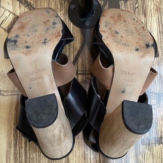 Sandalias Trucco Piel Bicolor Tacón 39