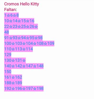 Intercambio cromos Hello Kitty