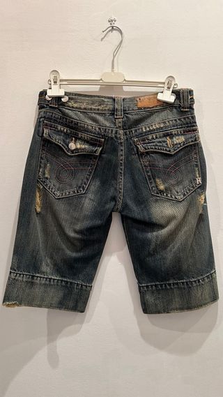 Pantaloncini vintage in jeans di colore blu