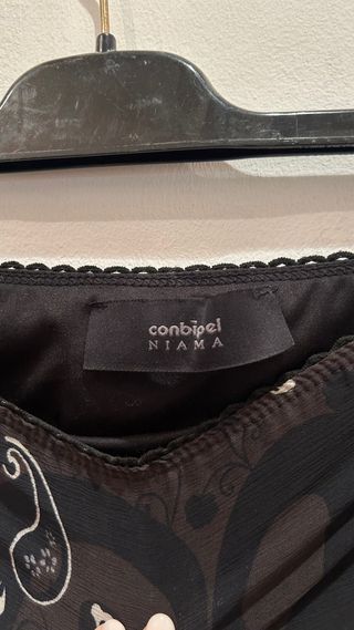 Gonna fantasia paisley nera e marrone